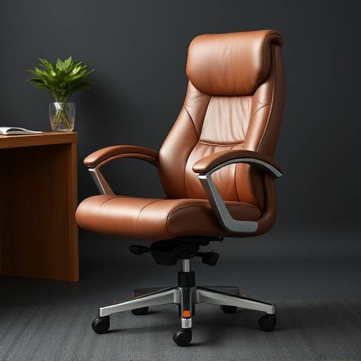 Ergonomic leather office chair with adjustable features